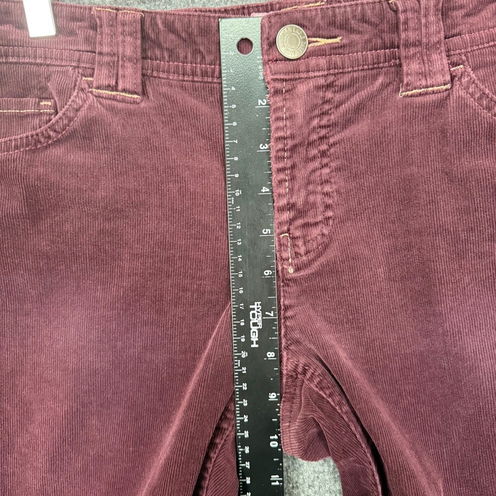 American Eagle Pants Womens 8 Burgundy Corduroy Flare Cotton Stretch Cords Retro - Picture 9 of 12